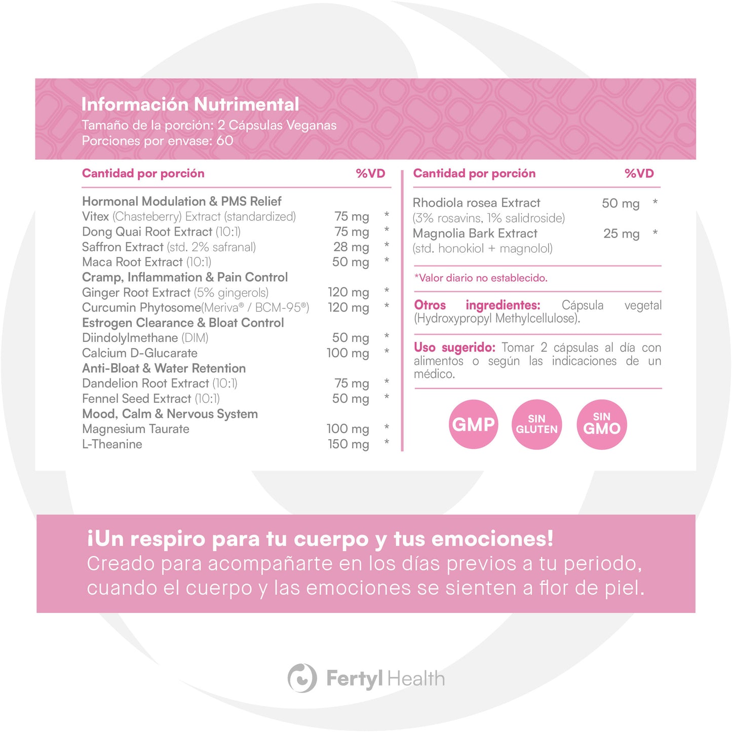 Fertyl Health Lune PMS Support 120 cápsulas